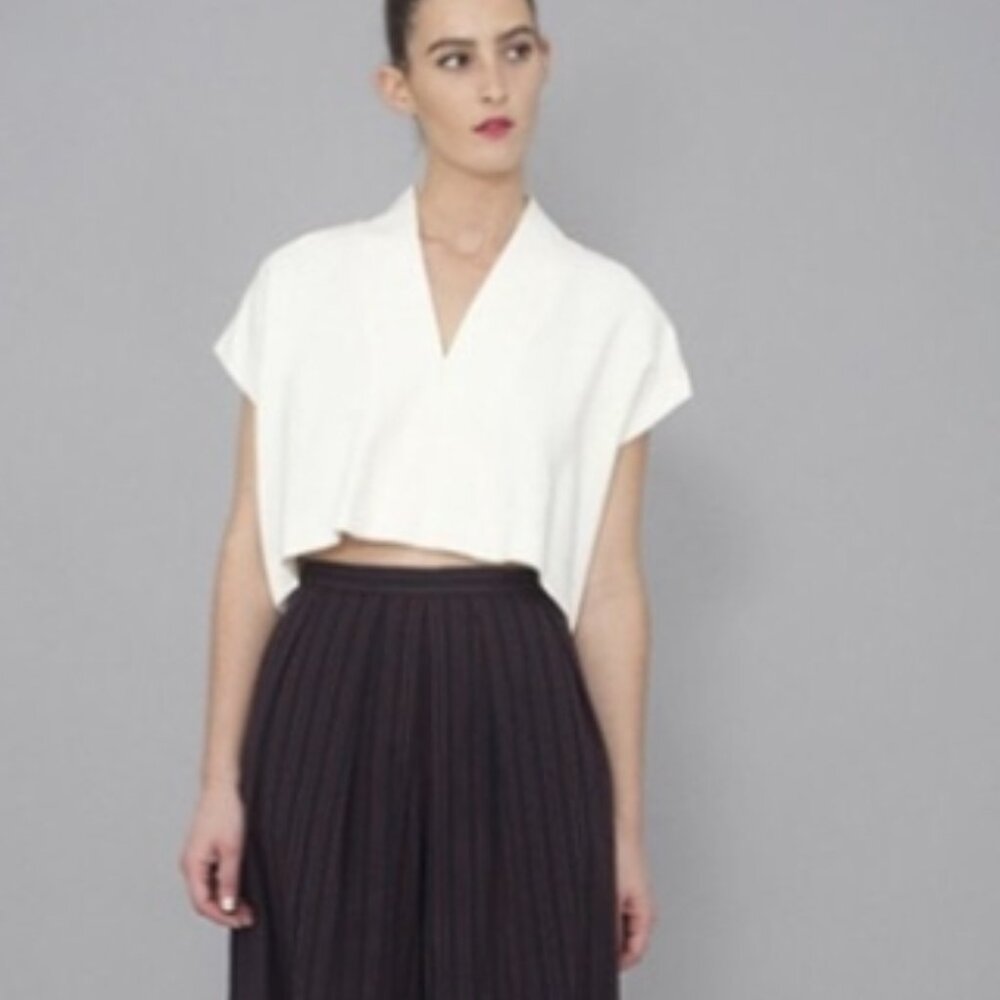 Rare find HORSES ATELIER, white iridiscent, crop top